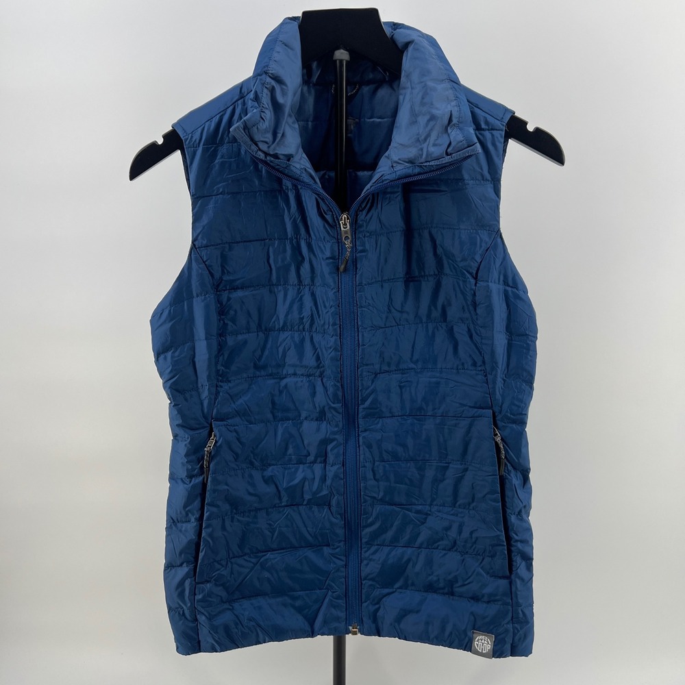 REI‎ Co-op Down Puffer Vest Womens Blue Full Zip Quilted Small